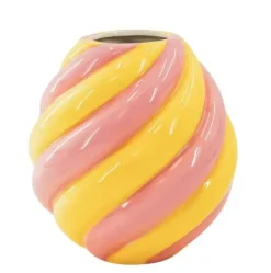 Swirl Vase Gul/Rosa H20