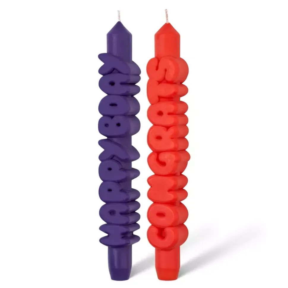 Taper Candle B-DAY Indigo/Oransj