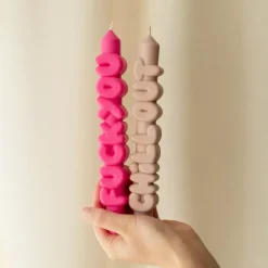 Taper Candle BOLD Prink/Krem