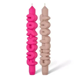 Taper Candle BOLD Prink/Krem