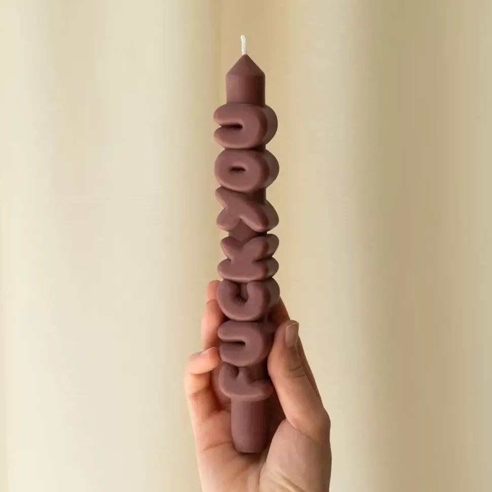 Taper Candle F*CK YOU Mocca