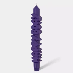 Taper Candle HAPPY BDAY Indigo