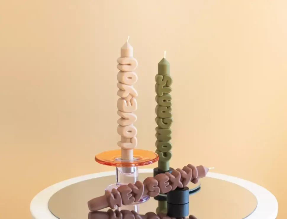 Taper Candle HEY SEXY! Mocca