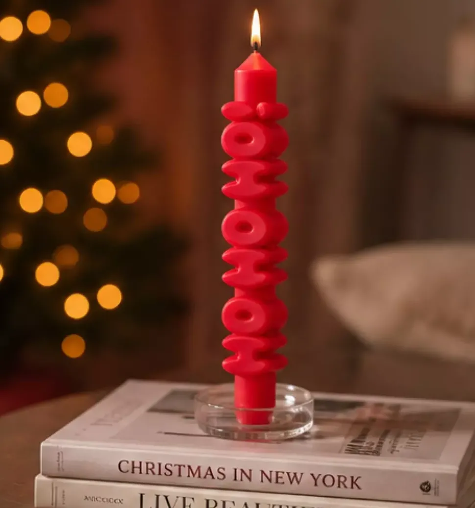 Taper candle HO HO HO! Rødt