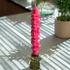 Taper Candle LOVE YOU Rosa