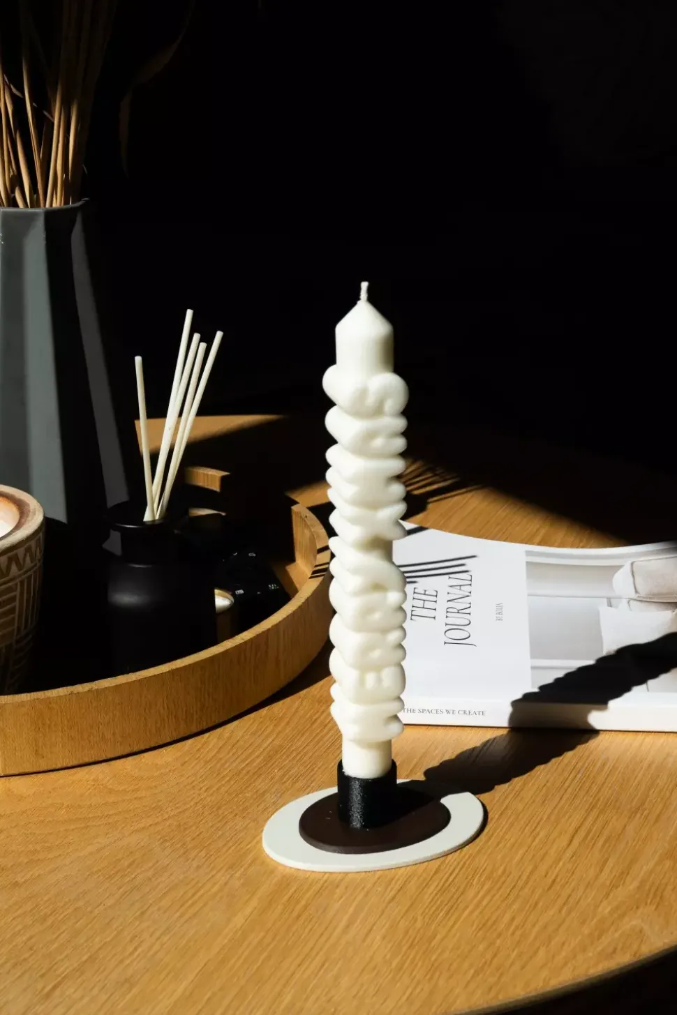 Taper Candle MERRY XMAS Hvit