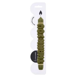 Taper Candle THANK YOU Olive