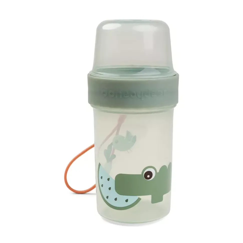 To Go 2-Way Snack Container L Croco Green