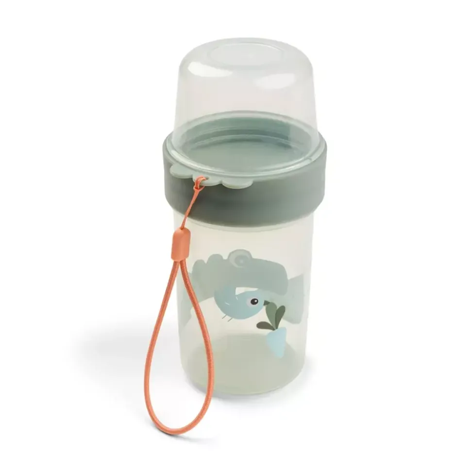 To Go 2-Way Snack Container L Croco Green