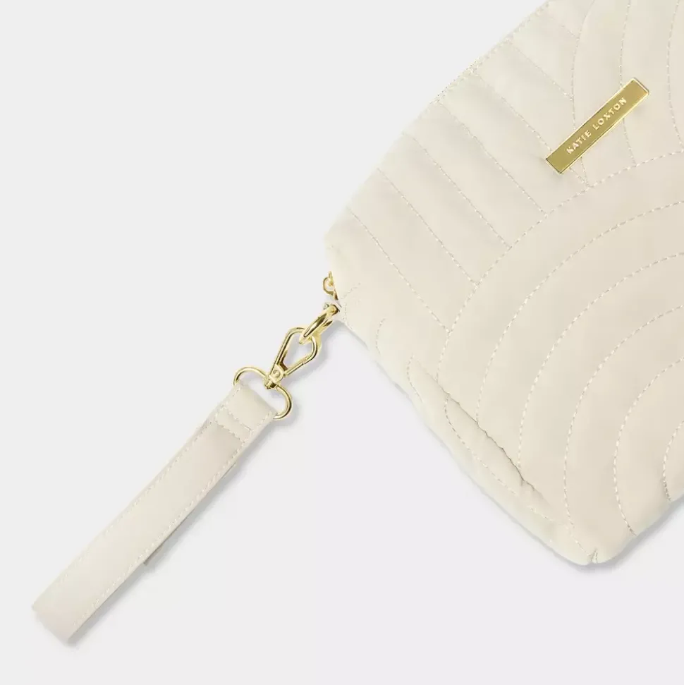 Tolettveske/Veske Vattert Beige