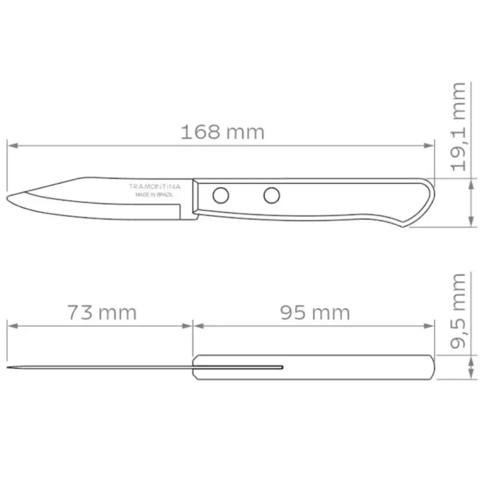Tramontina - Polywood FSC - Skrellekniv 7,5 cm