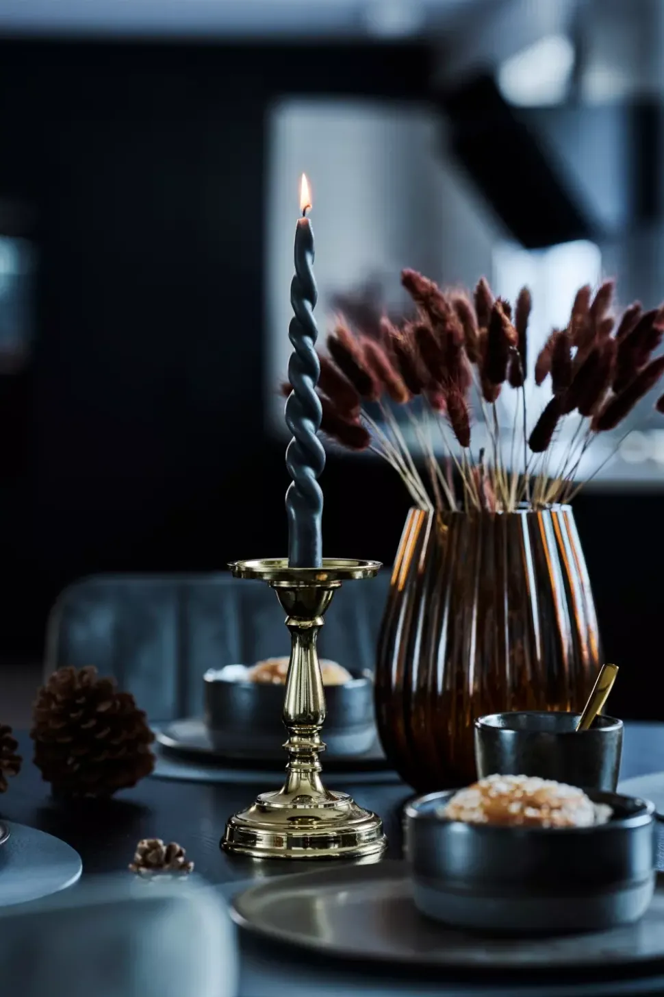 Twisted Candles Muted Black