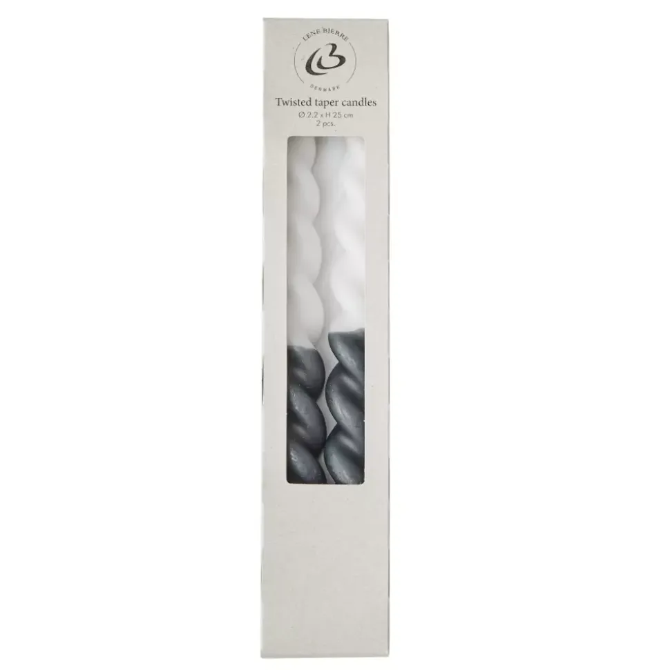 Twisted Kronelys H25 Cm Hvit/Blå
