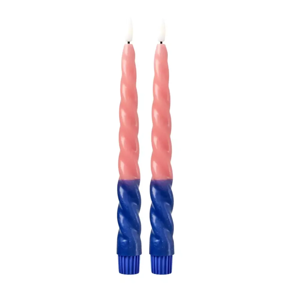 Twisted Led-Lys Navy & Coral 2pk