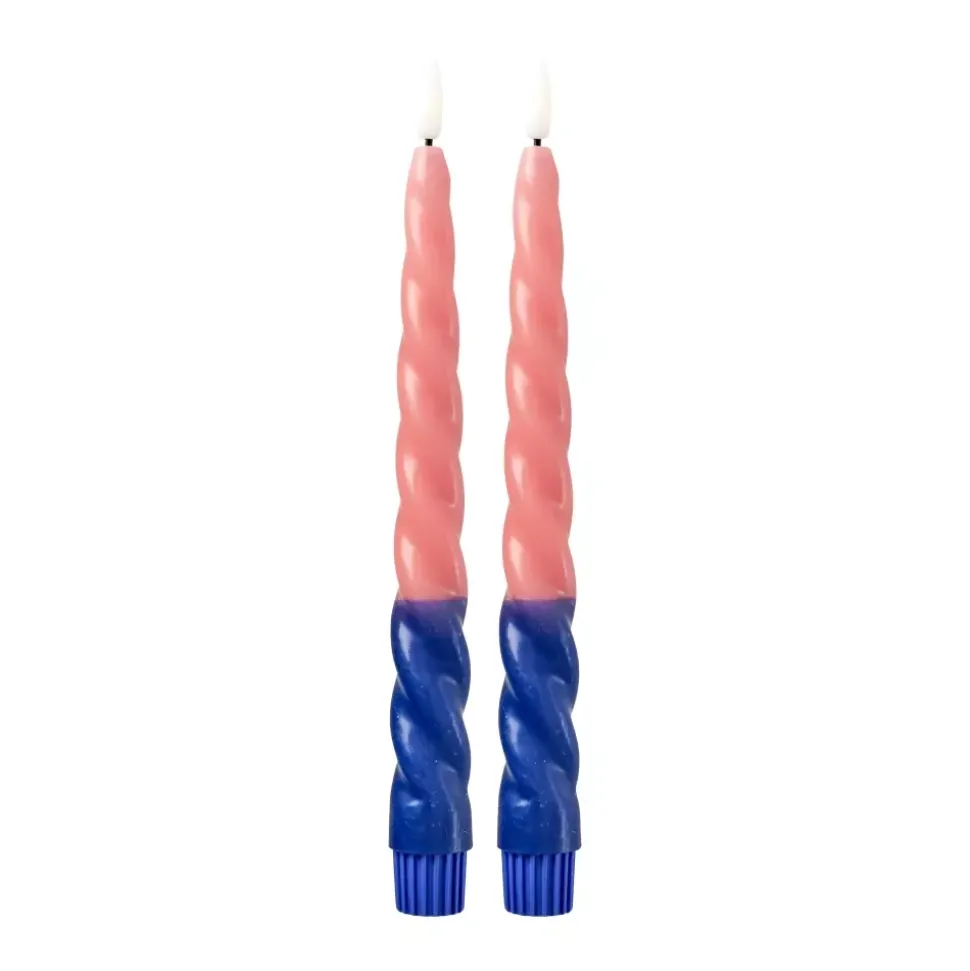 Twisted Led-Lys Navy & Coral 2pk