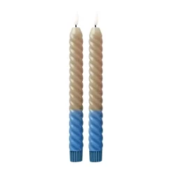 Twisted Led-Lys Sand & Blå 2pk