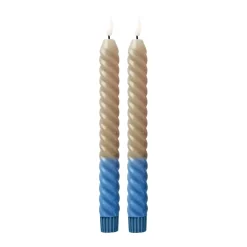 Twisted Led-Lys Sand & Blå 2pk