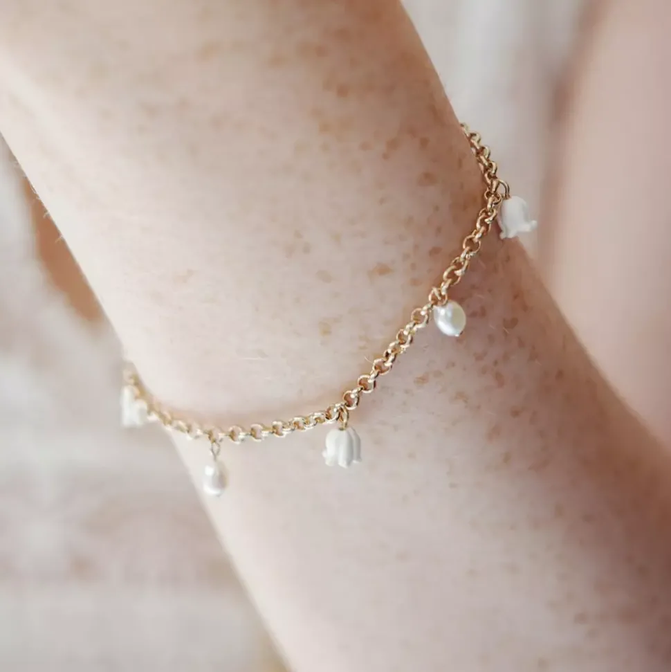 Tynt Armbånd, Lilies & Pearls