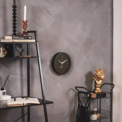 Veggklokke Metall/Glass Svart