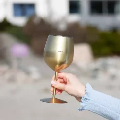 Vinglass Stål Hygge 2pk 450 Ml Gull