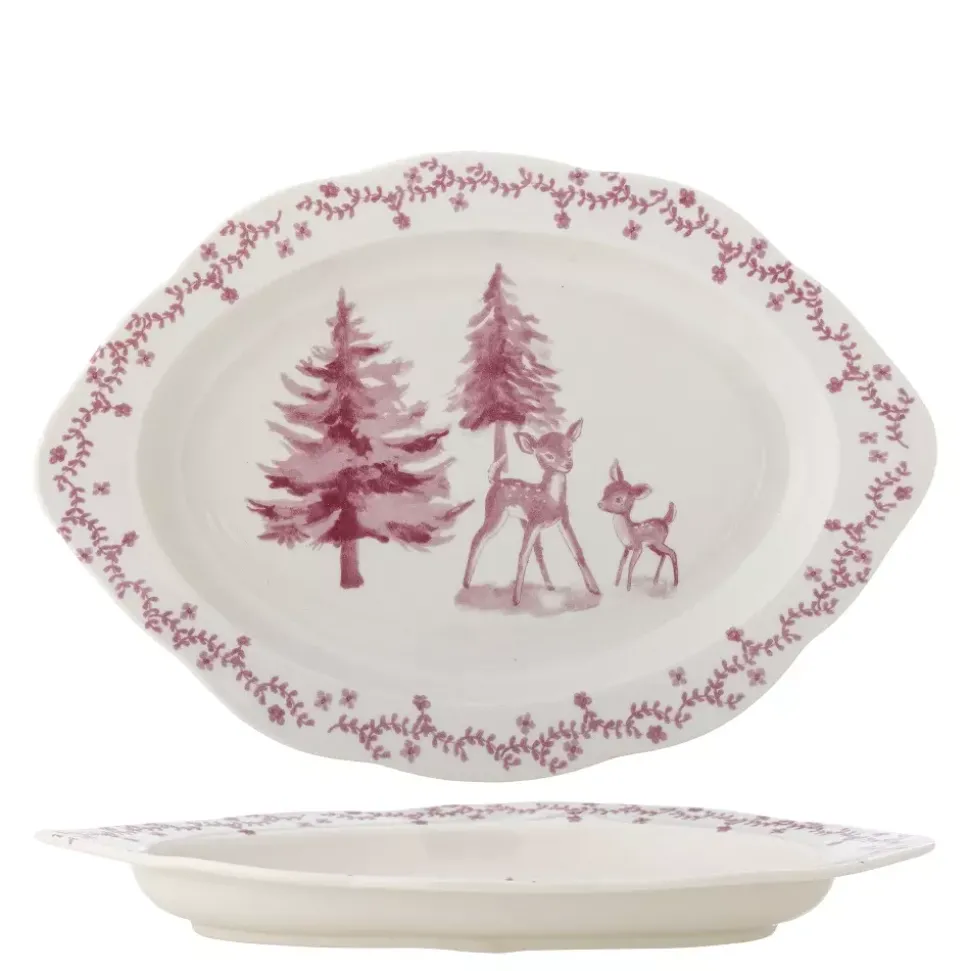Wonderland Serveringsfat Rosa Keramikk
