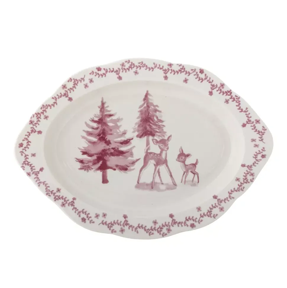 Wonderland Serveringsfat Rosa Keramikk