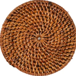 Ziczac - Rattan - Glassbrikke s/6 m/holder Brun