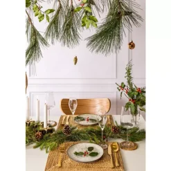 Ziczac - Rattan - Glassbrikke s/6 m/holder Beige