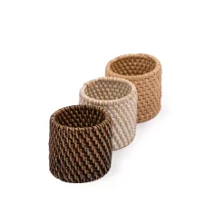 Ziczac - Rattan - Serviettring s/4 Brun