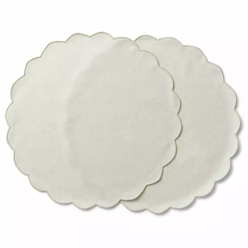 Ziczac - Scallopped - Dekkebrikke tekstil 2-pk Natur